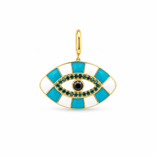 Enamel Array Eye Diamond Pendant