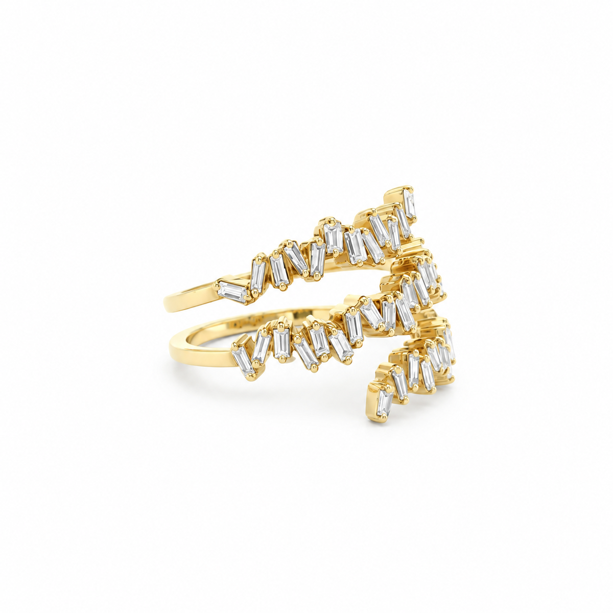 Baguette Spiral Diamond Ring