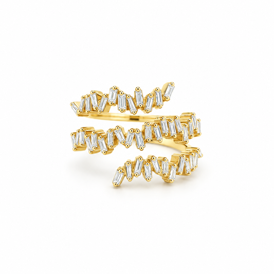 Baguette Spiral Diamond Ring