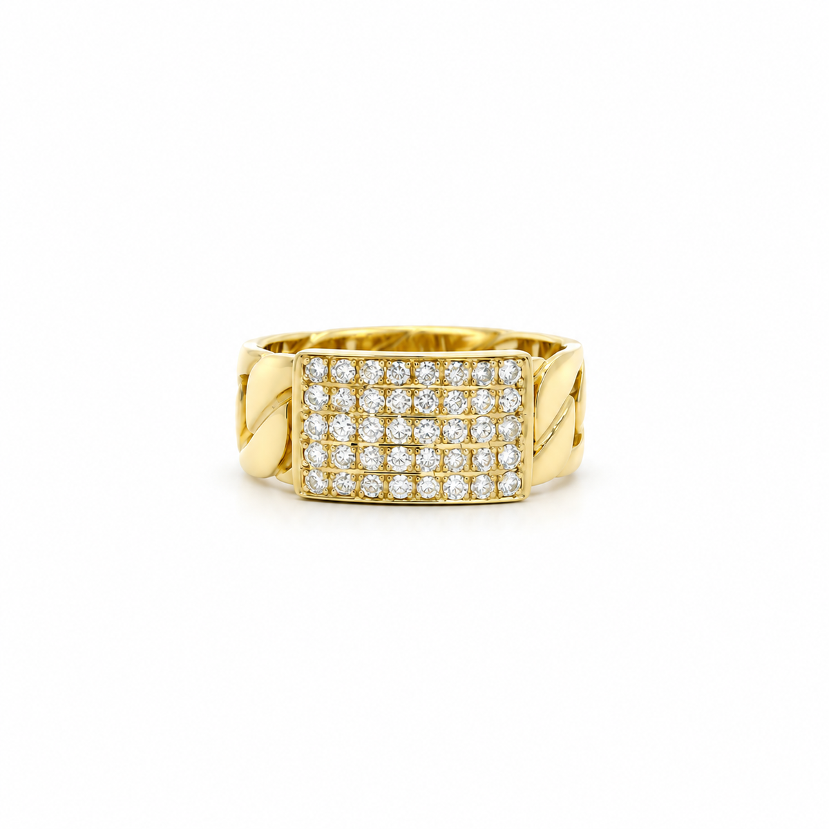 Curb Chain Diamond Ring