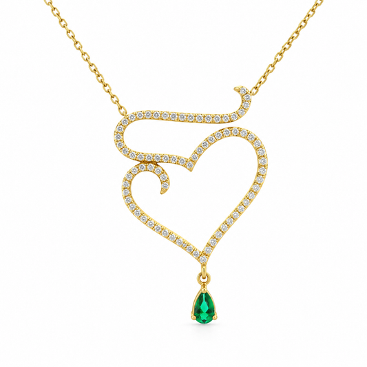 Emerald Heart Diamond Necklace