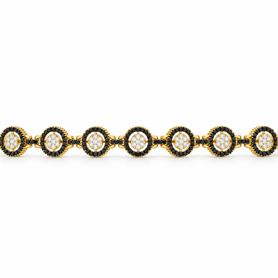 Black Diamond Halo Bracelet