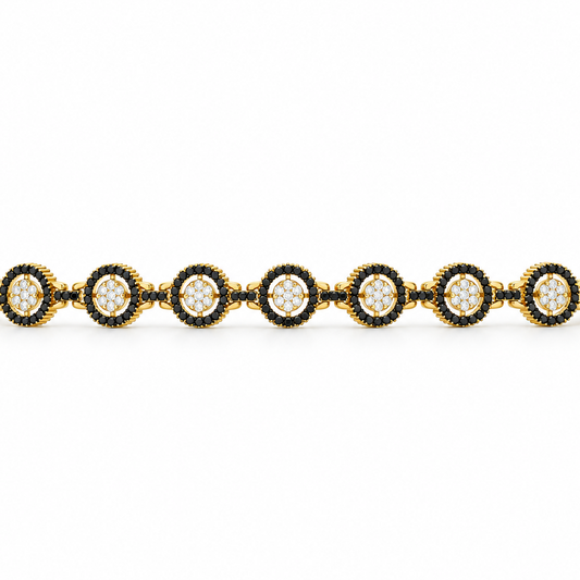 Black Diamond Halo Bracelet