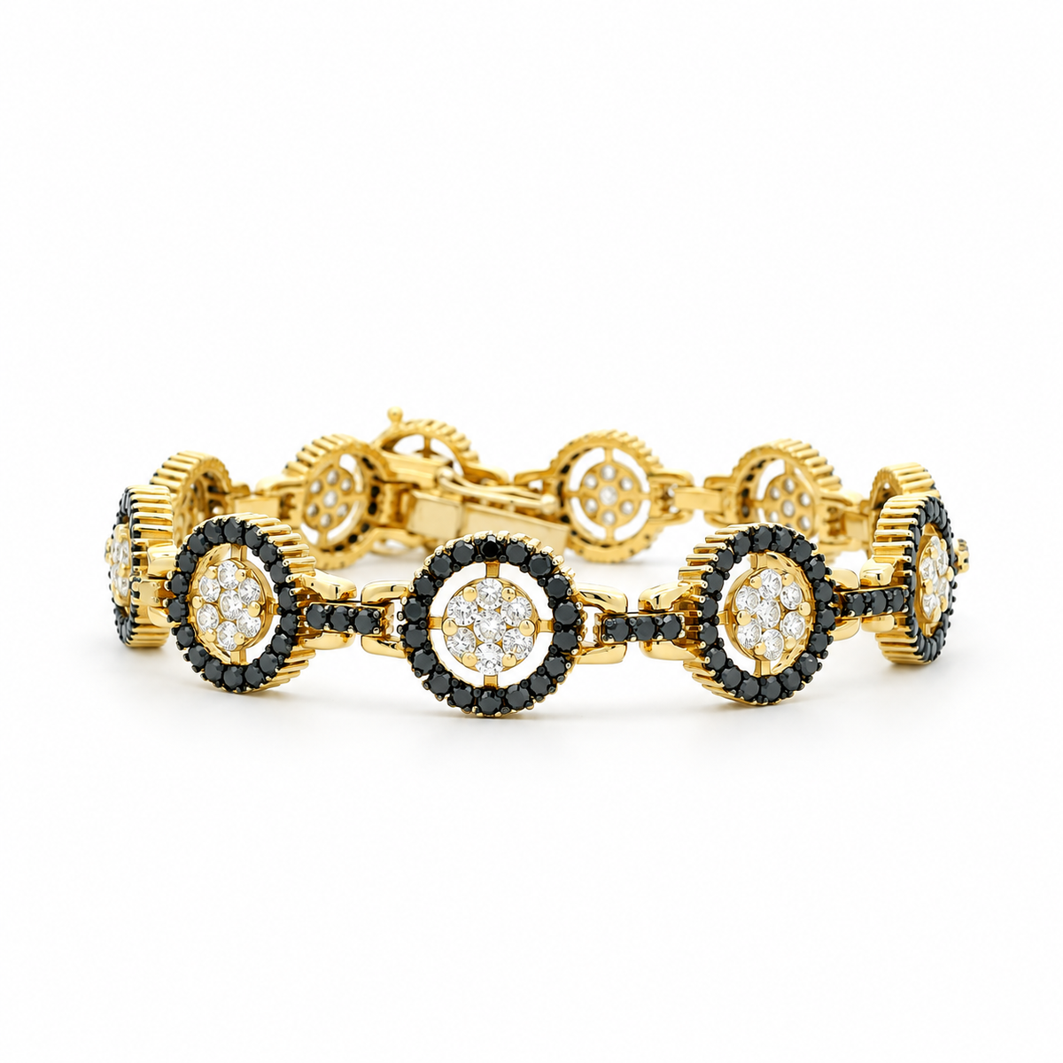 Black Diamond Halo Bracelet