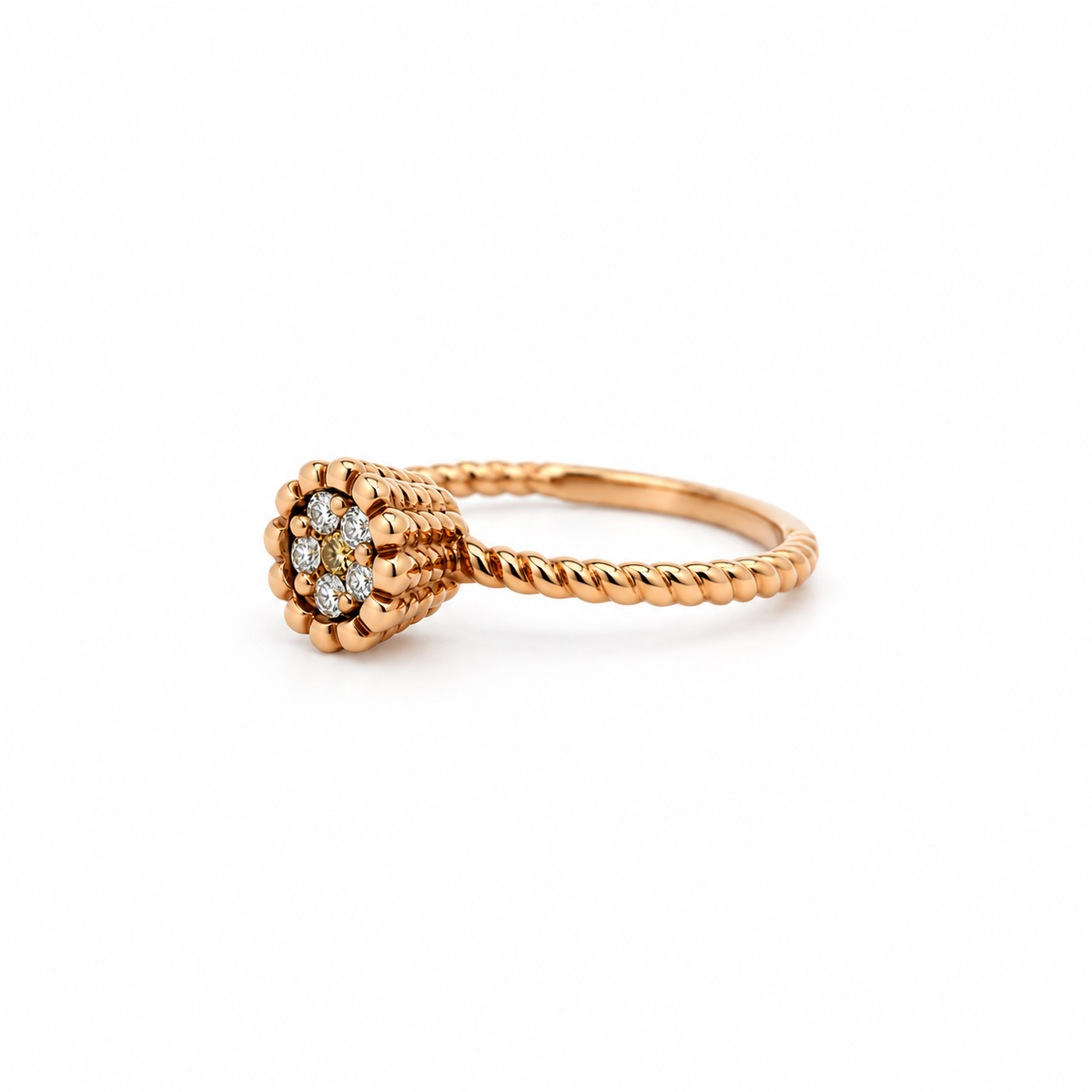 Dainty Floral Diamond Ring