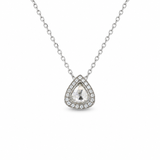 Rose-cut Halo Diamond Necklace