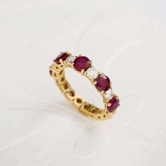 Ruby and Diamond Eternity Band