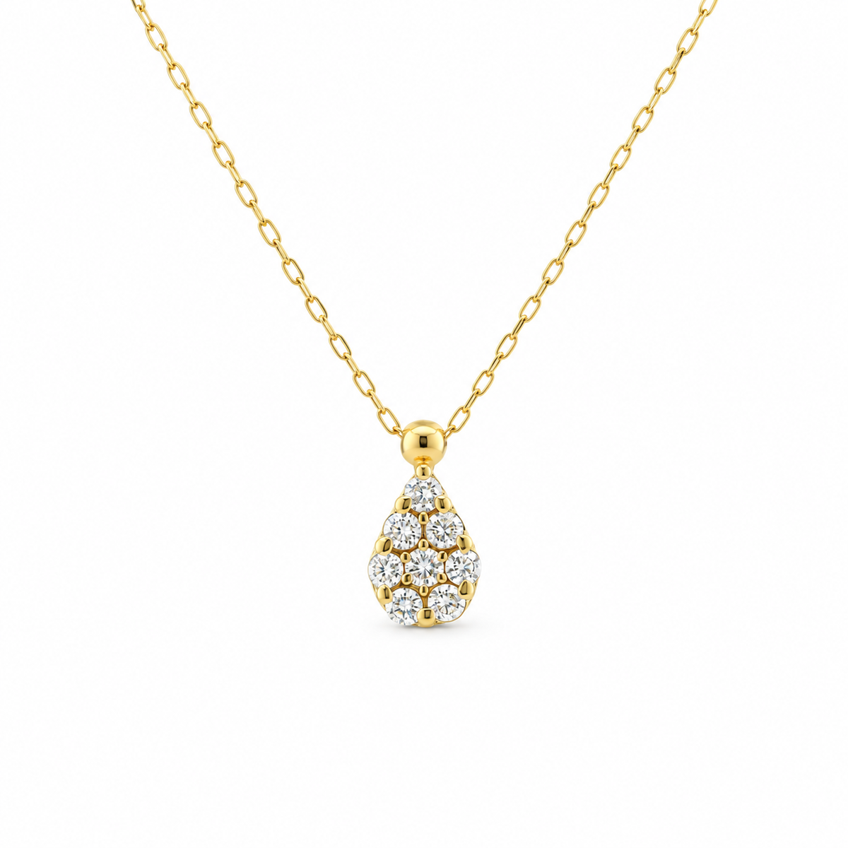 Teardrop Cluster Diamond Necklace