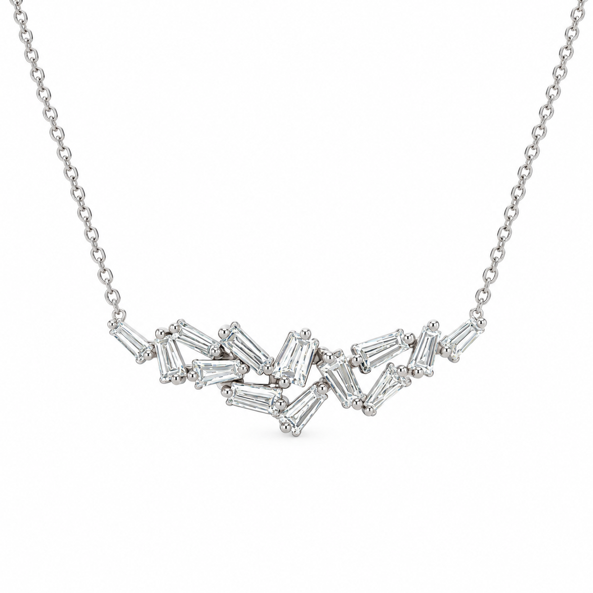 Baguette Mosaic Diamond Necklace