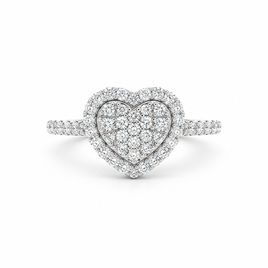 Amour Diamond Cluster Ring in white gold