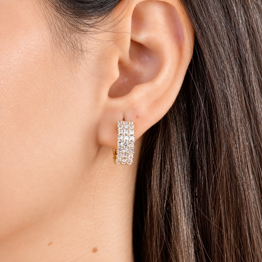 Princess Diamond Hoop Earrings