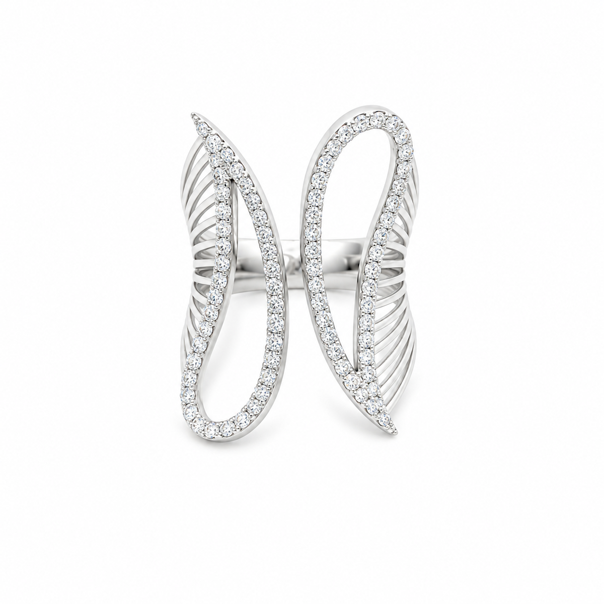 Pavé Butterfly Wing Diamond Ring