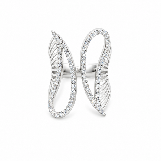 Pavé Butterfly Wing Diamond Ring