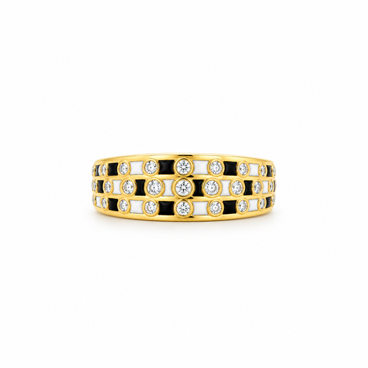 Checkered Mosaic Diamond Ring
