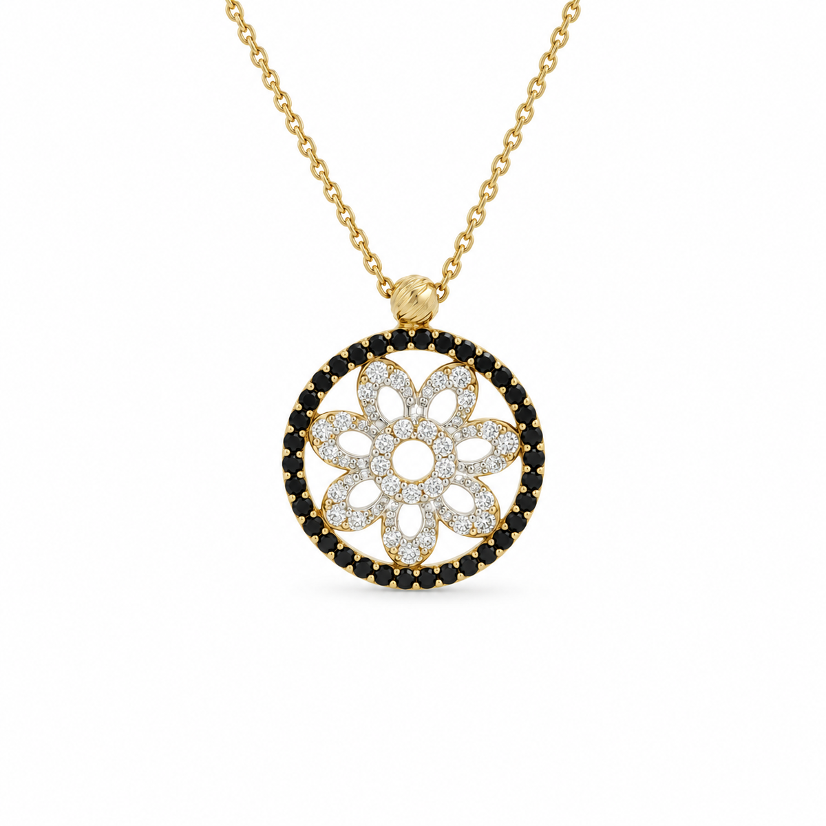 Diamond Floral Framed Necklace