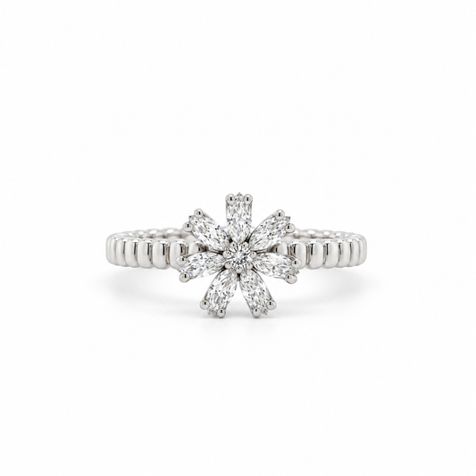 Diamond Floral Cluster Ring