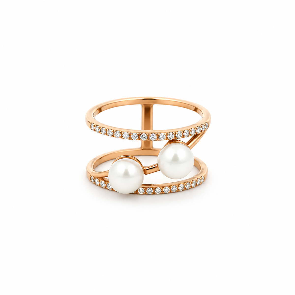 Pearl Tiered Diamond Ring