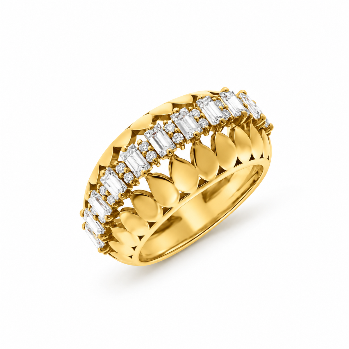 Clawed Baguette Diamond Ring