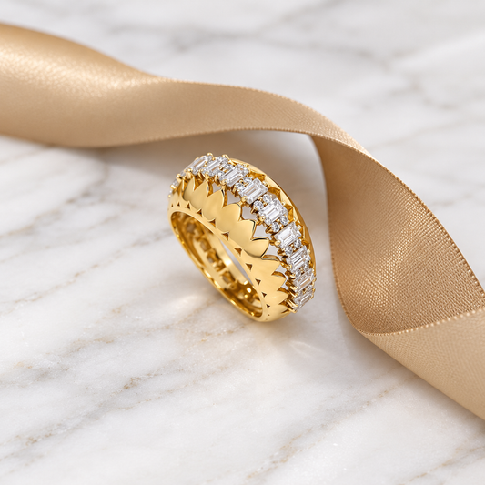 Clawed Baguette Diamond Ring