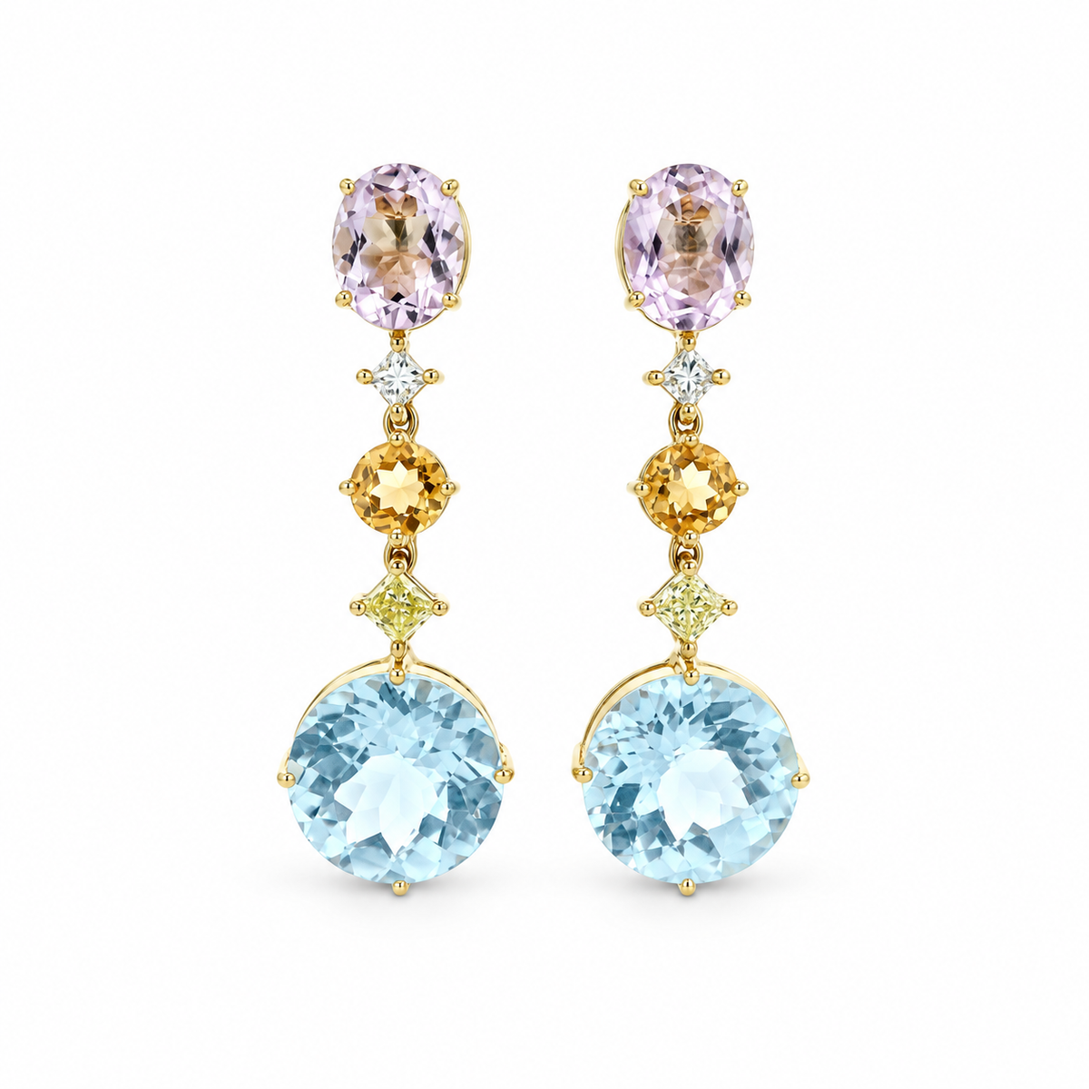 Spring Blossom Drop Diamond Earrings