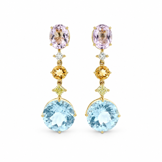 Spring Blossom Drop Diamond Earrings