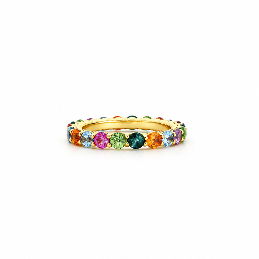 MultiColored Sapphire Eternity Ring