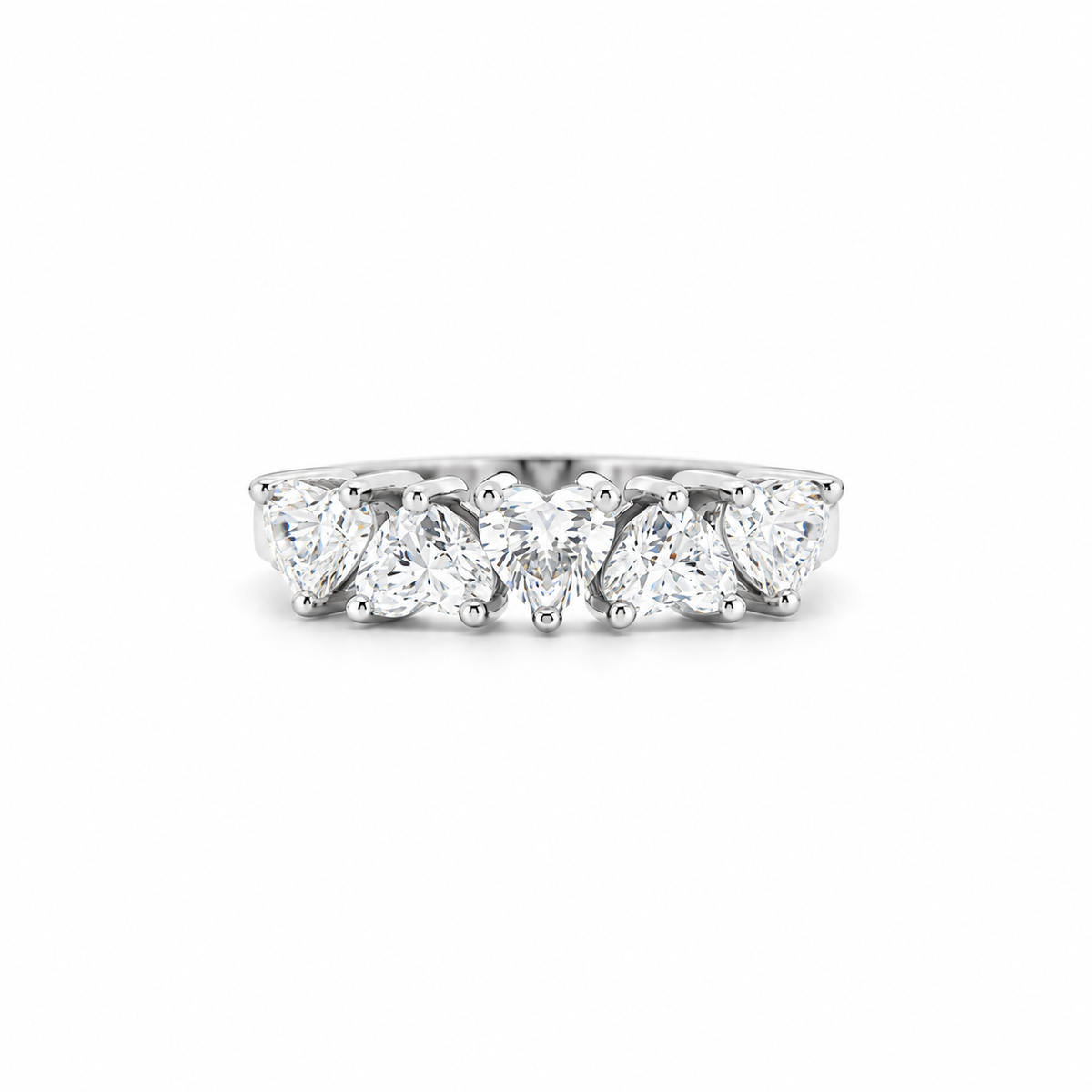 Inverted Hearts Diamond Ring