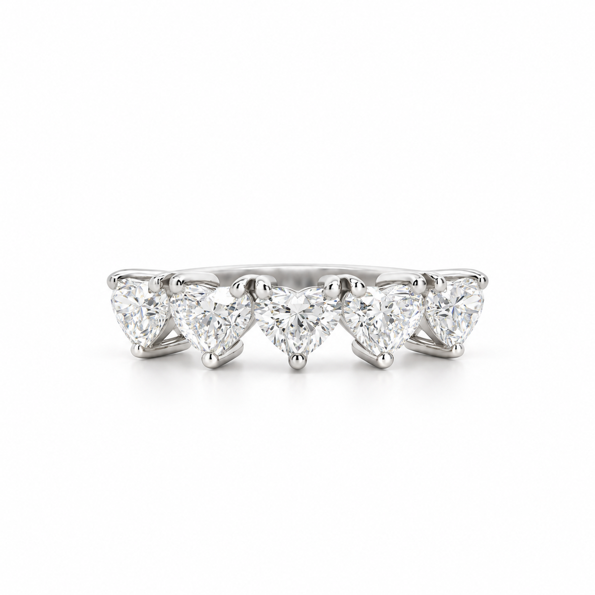 Five Hearts Diamond Ring