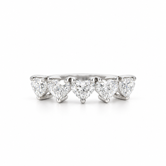 Five Hearts Diamond Ring