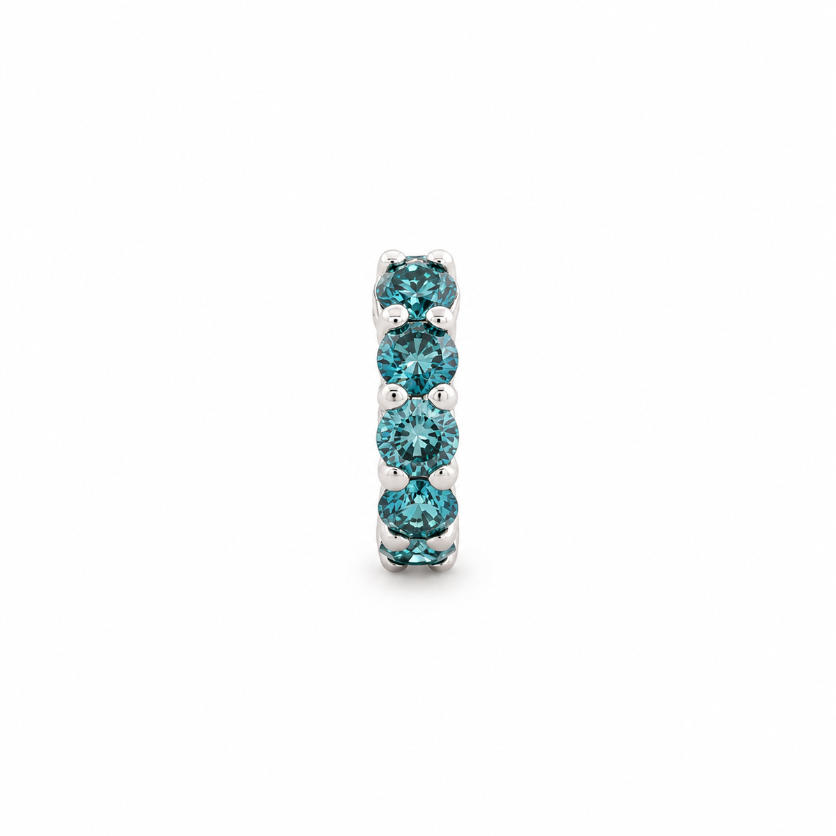 Blue Diamond Hoop Earring
