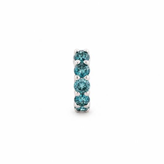 Blue Diamond Hoop Earring