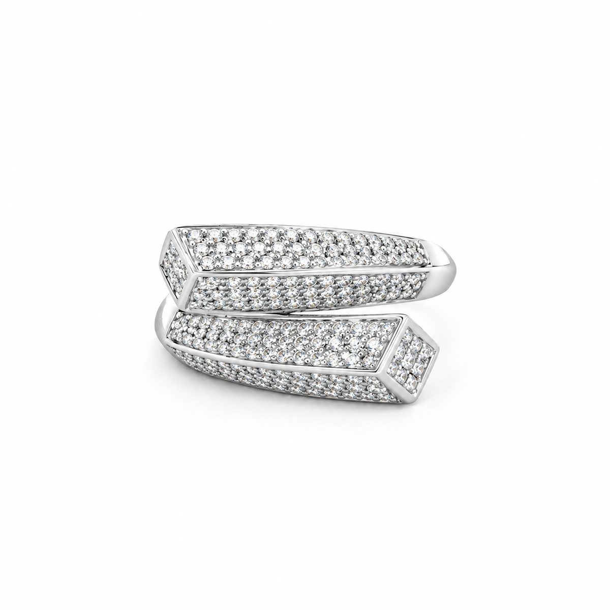 Serpentine Pavé Diamond Ring