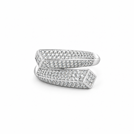 Serpentine Pavé Diamond Ring