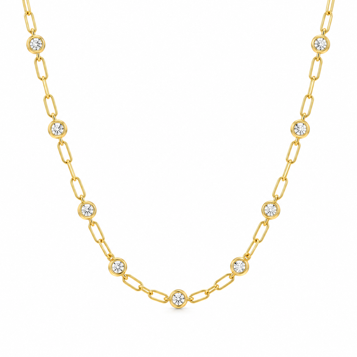 Diamond Station Chain Necklace