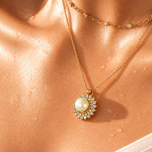Diamond Station Chain Necklace
