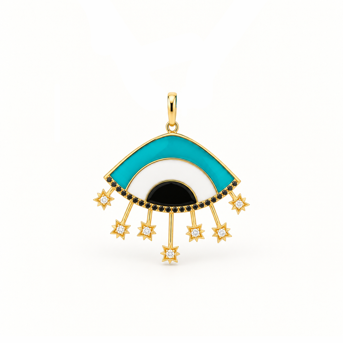 Celestial Enamel Eye Diamond Necklace
