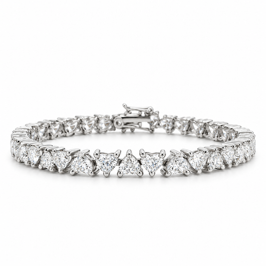 Heart-Shaped Diamond Tennis Bracelet