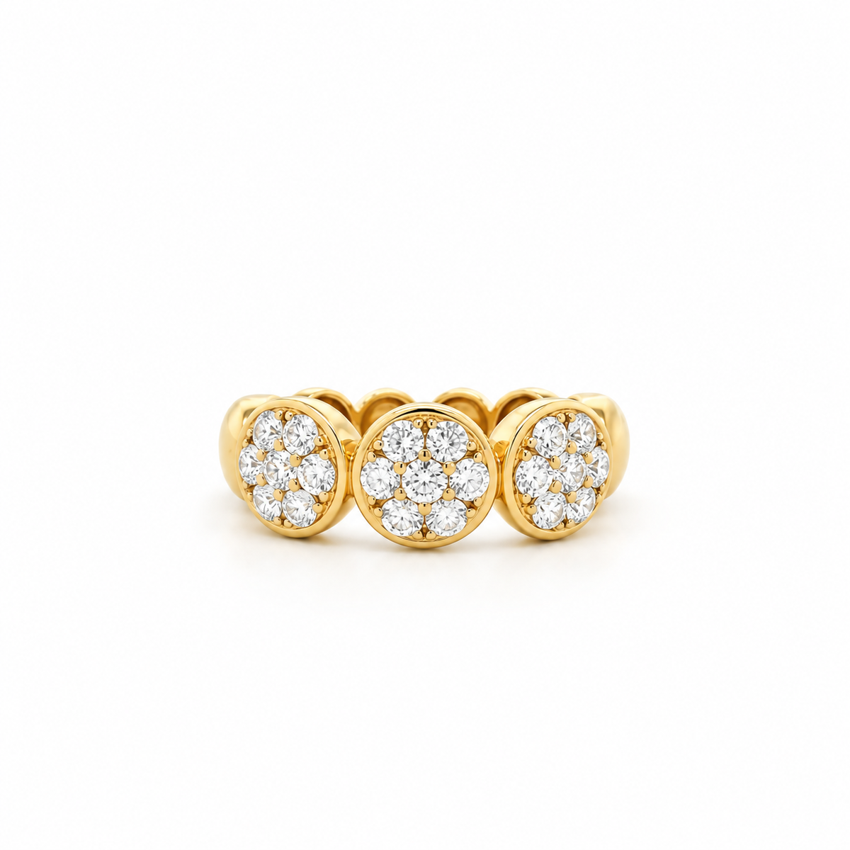 Circles Diamond Cluster Ring