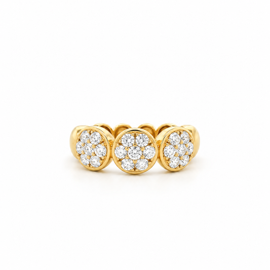 Circles Diamond Cluster Ring