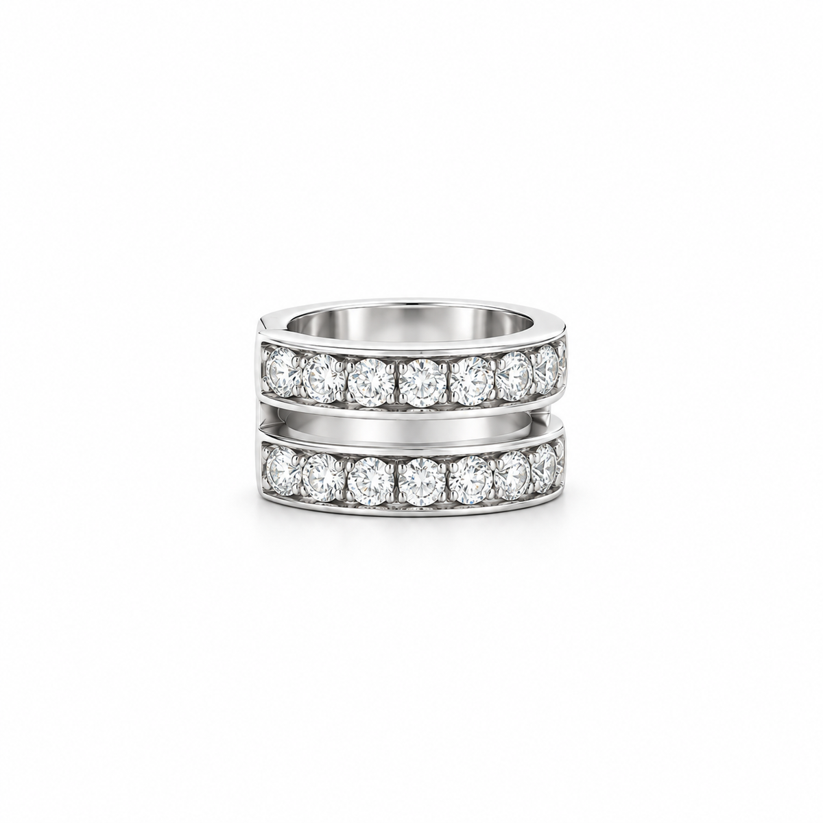 Linea Duo Diamond Ear Cuff in white gold