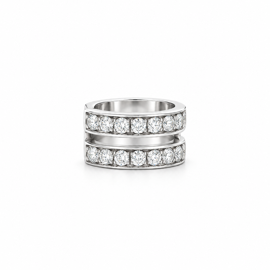 Linea Duo Diamond Ear Cuff in white gold
