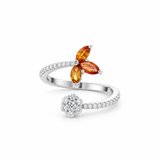 Orange Marquise Wrap Diamond Ring
