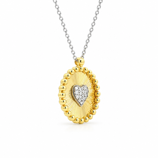 Diamond Heart Medallion Necklace