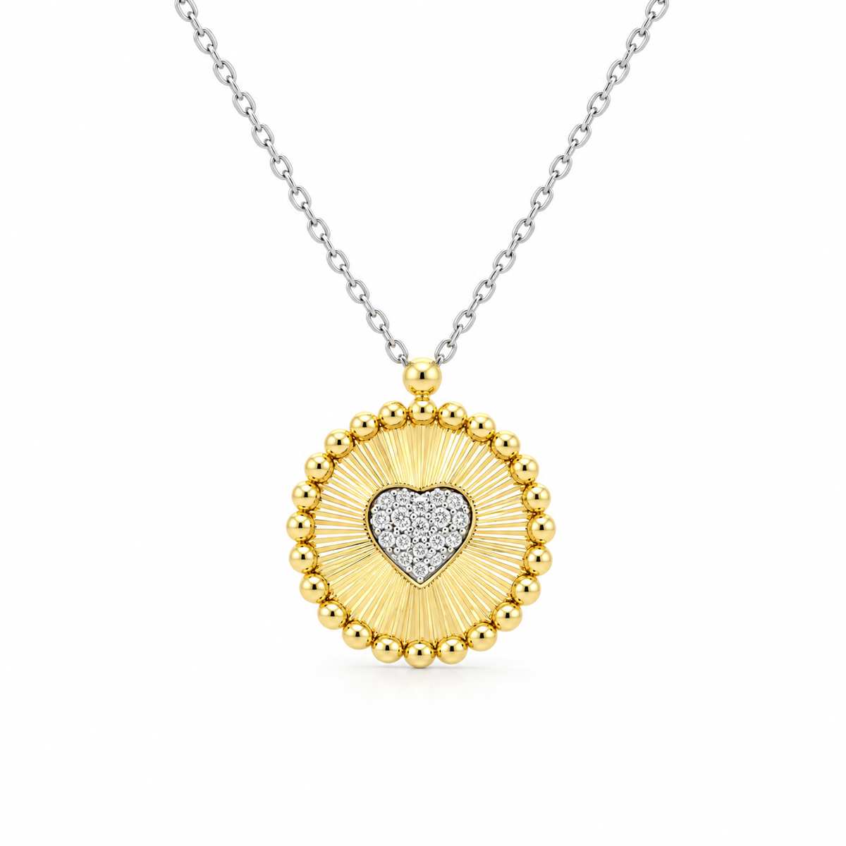 Diamond Heart Medallion Necklace