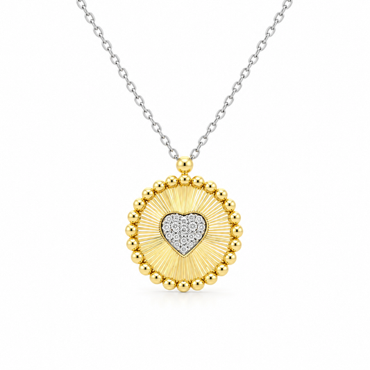 Diamond Heart Medallion Necklace