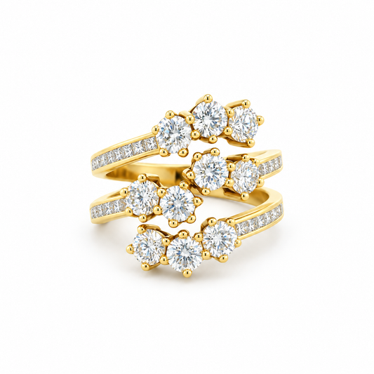 Triple-Tier Diamond Wrap Ring