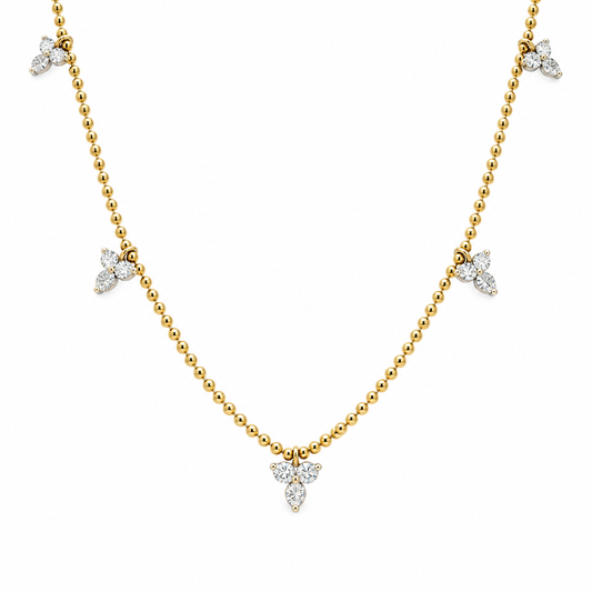 Clover Diamond Dangle Necklace