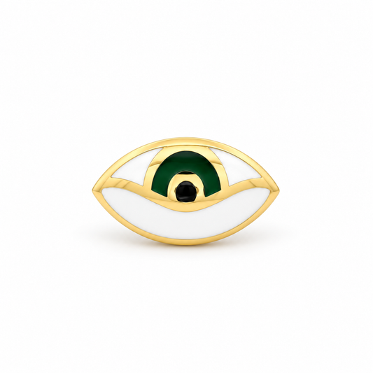 Evil Eye Signet Diamond Ring
