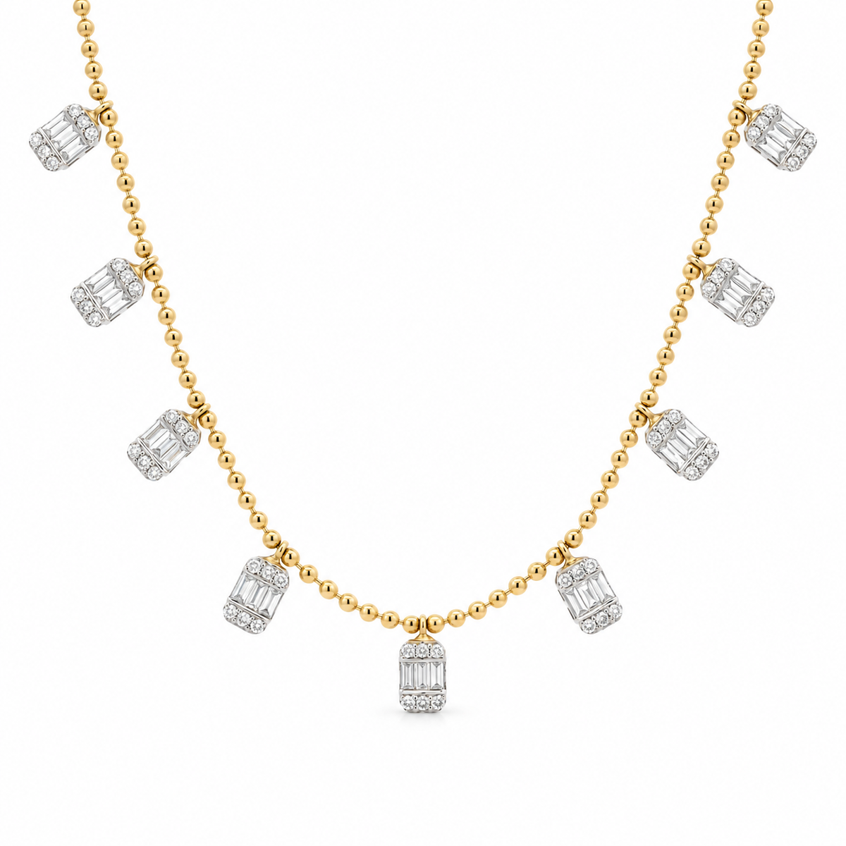 Baguette Diamond Charm Necklace