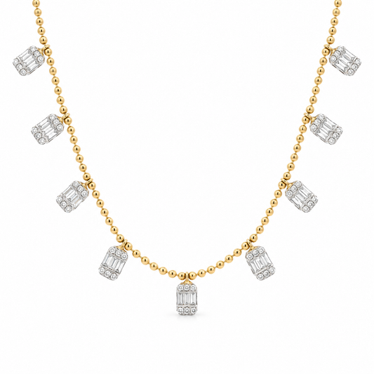 Baguette Diamond Charm Necklace